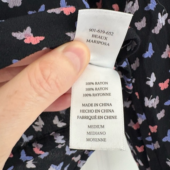 Rails Beaux Mariposa Butterfly Print Long Sleeve Top Size M - Picture 8 of 8